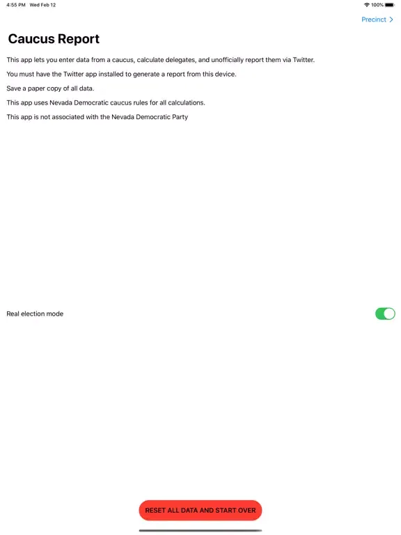 Screenshot di Caucus Report iPad 