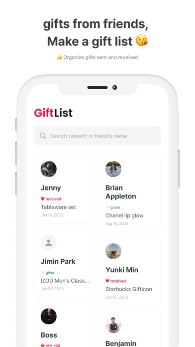 Screenshot di GiftList - Easy record gifts