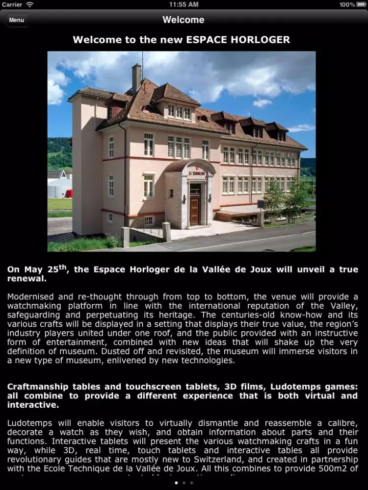 Espace Horloger - Vallée de Joux iPad  Screenshots