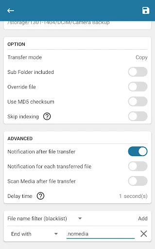 Tangkapan layar Auto File Transfer