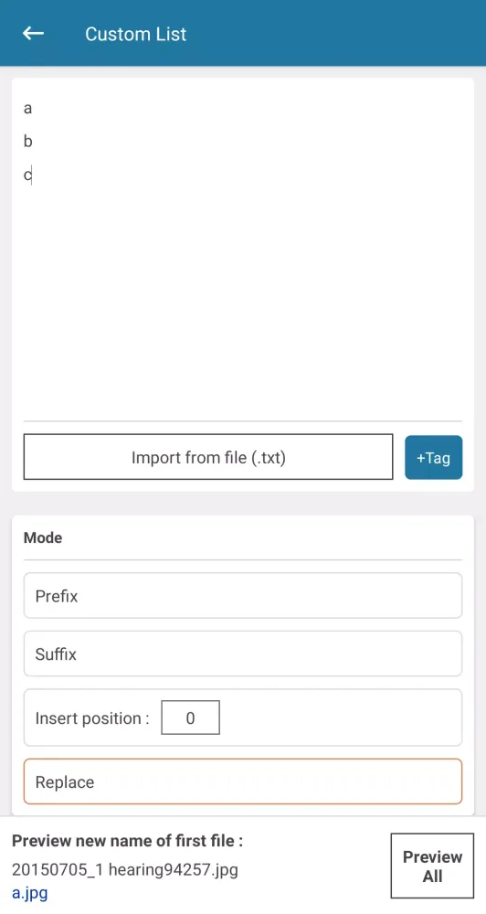 Batch File Manager/Bulk Rename スクリーンショット