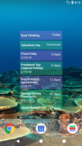 تصاویر Calendar Countdown List Widget