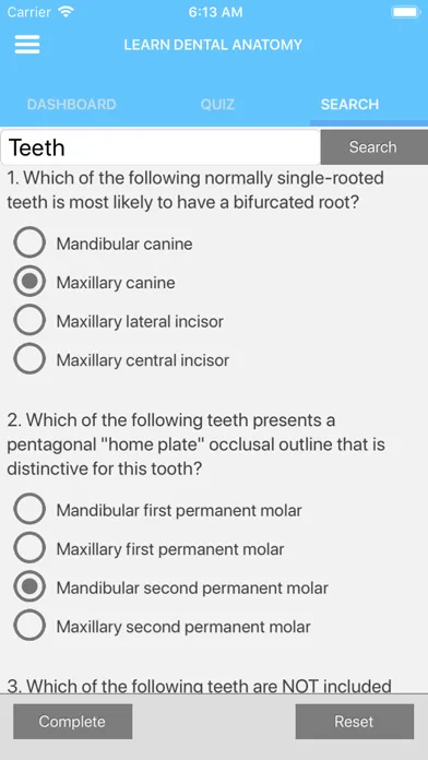 Captures d'écran de Learn Dental Anatomy