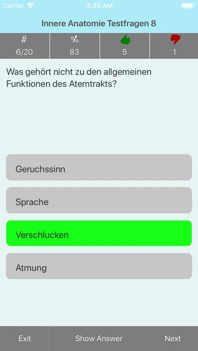 Captures d'écran de Innere Anatomie Testfragen