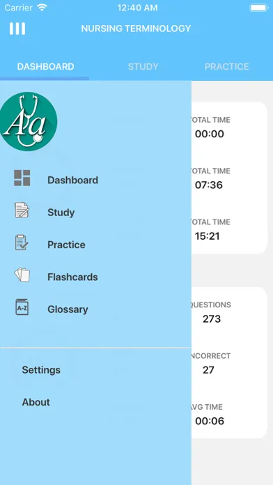 Ảnh chụp màn hình của Nursing Terminology Quiz