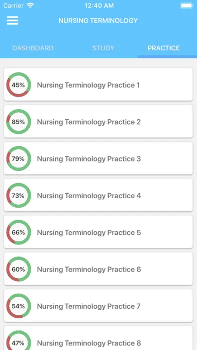 Ảnh chụp màn hình của Nursing Terminology Quiz