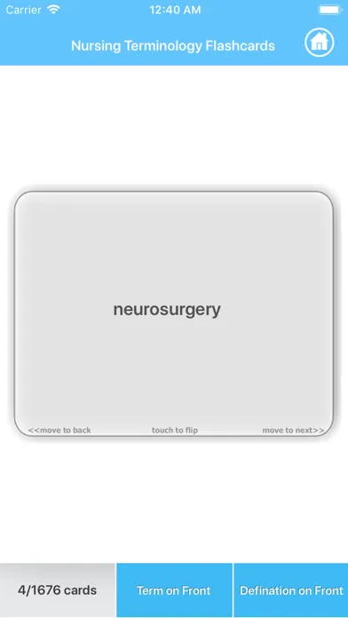 Ảnh chụp màn hình của Nursing Terminology Quiz