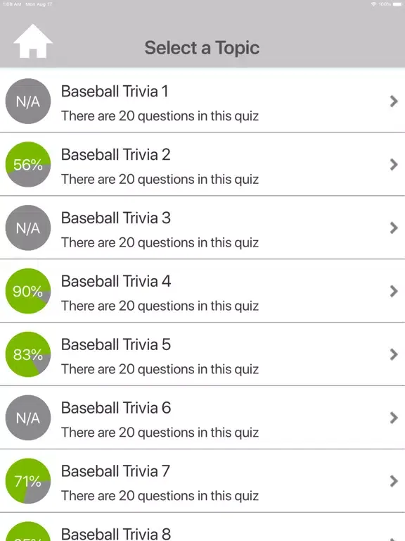 The Baseball Trivia Quiz iPad 应用截图