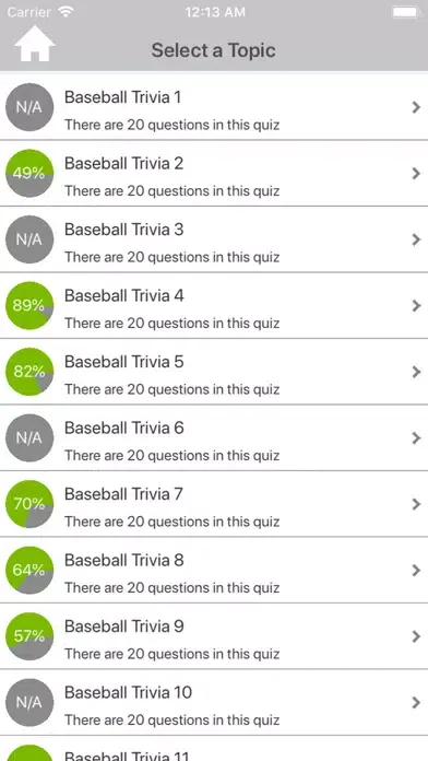The Baseball Trivia Quiz应用截图
