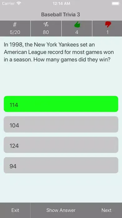 The Baseball Trivia Quiz应用截图