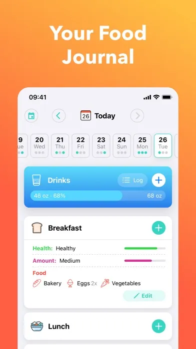 Ảnh chụp màn hình của Nutrilio: Food Tracker & Water