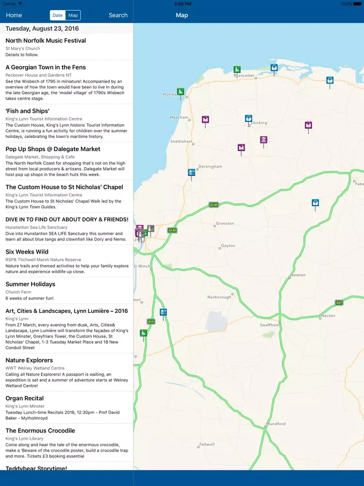 West Norfolk iPad  Screenshots