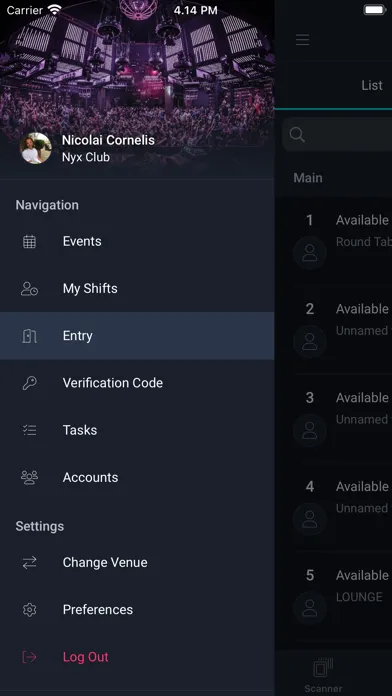 Ảnh chụp màn hình của Nyx - nightclub management