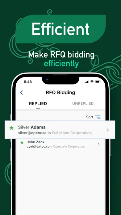 Tangkapan skrin Open RFQ