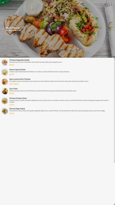 Tangkapan skrin Chicken Maison