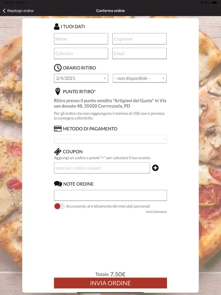 ภาพหน้าจอของ Gli Artigiani del Gusto iPad 