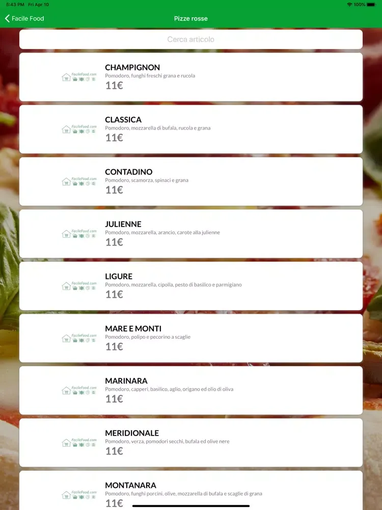 Zrzuty ekranu Facile Food iPad 
