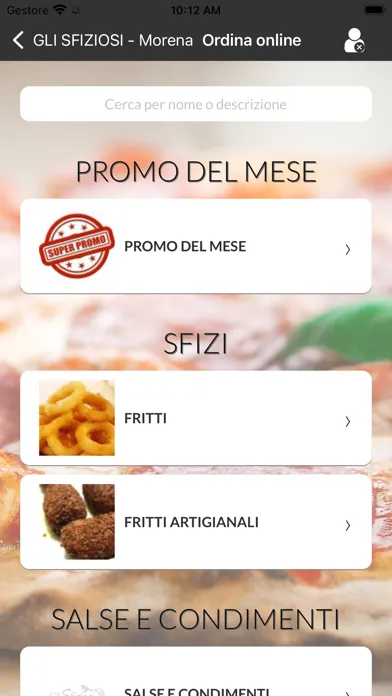 Captures d'écran de Pizzeria Gli Sfiziosi
