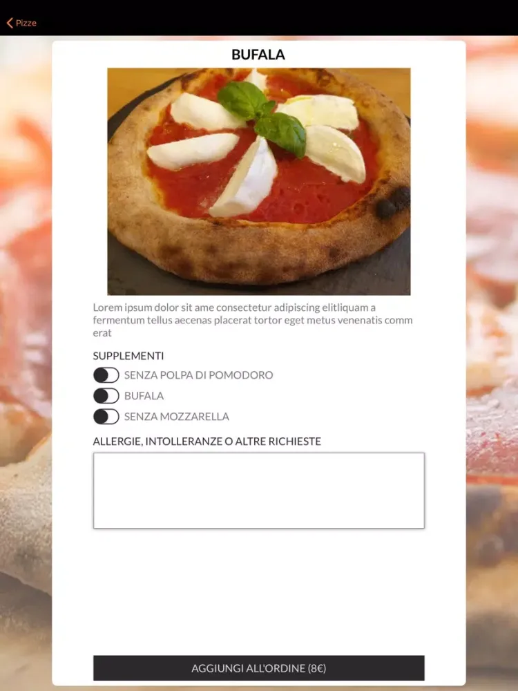 Pitz - Pizzeria Oristano iPad  스크린샷