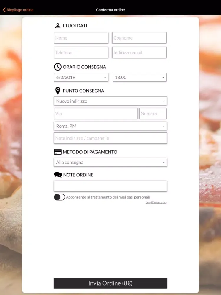 Pitz - Pizzeria Oristano iPad  스크린샷