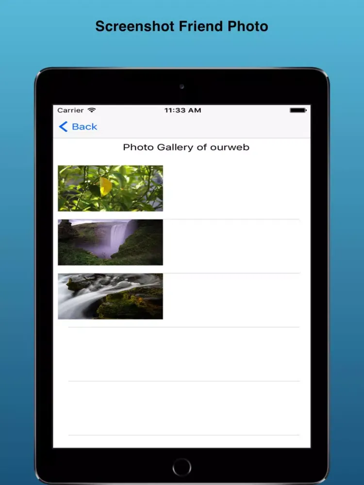 ภาพหน้าจอของ OurPhotoShare iPad 
