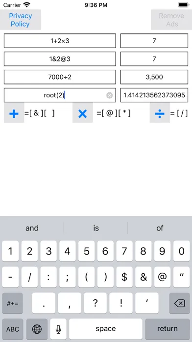 Screenshot di Four Formula Calculator