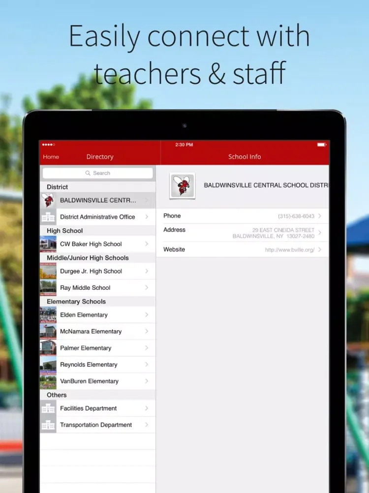 Screenshot di Baldwinsville Central School District iPad 