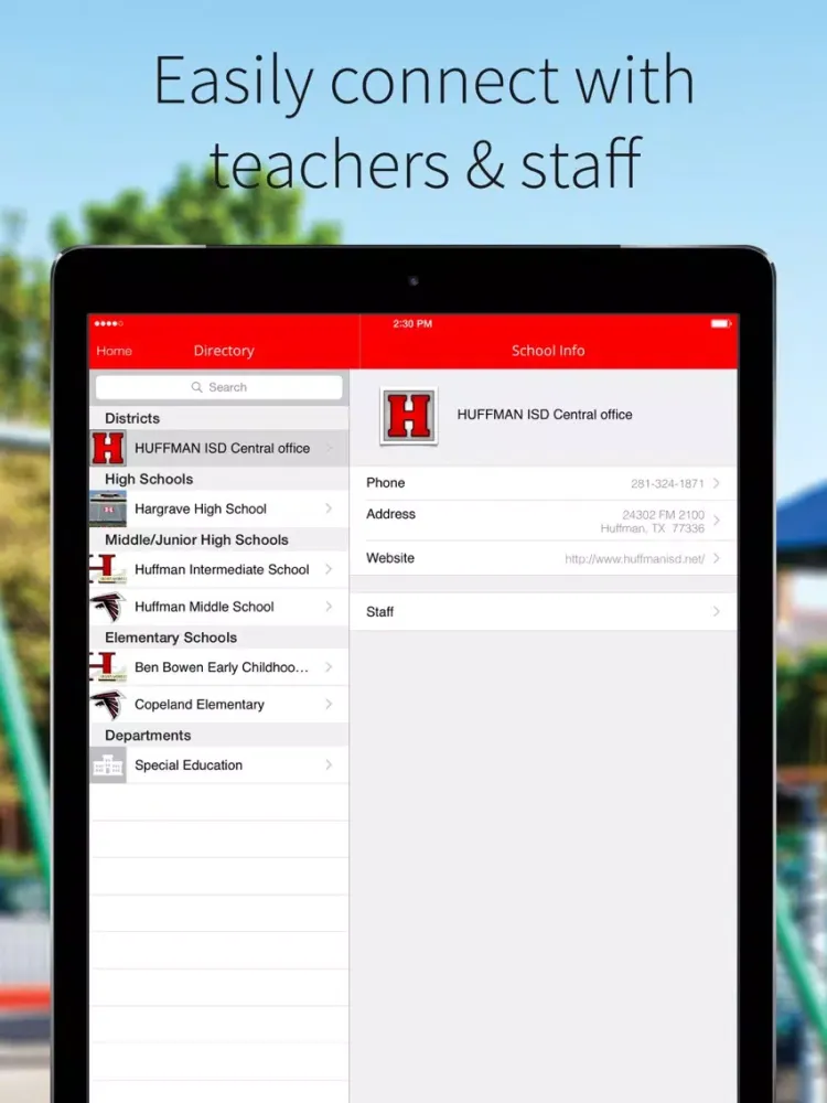 Huffman ISD iPad  سکرین شاٹس