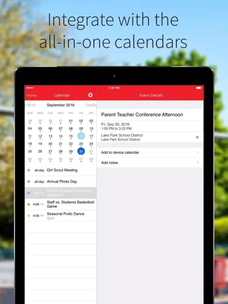 Tangkapan layar Oak Hills Local School Dist iPad 