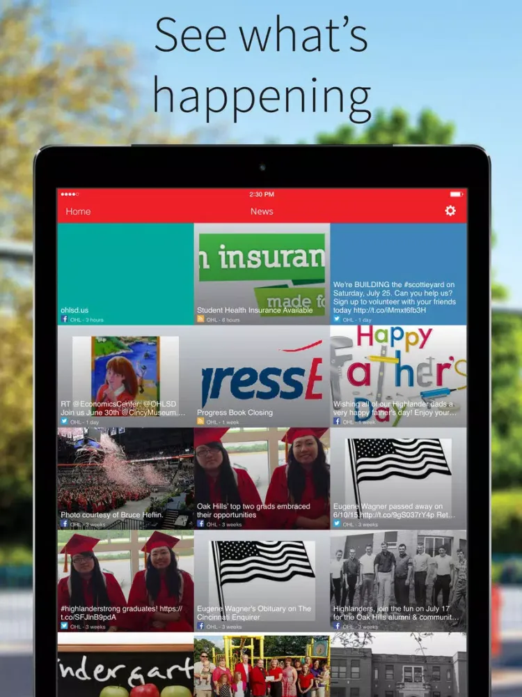 Tangkapan layar Oak Hills Local School Dist iPad 