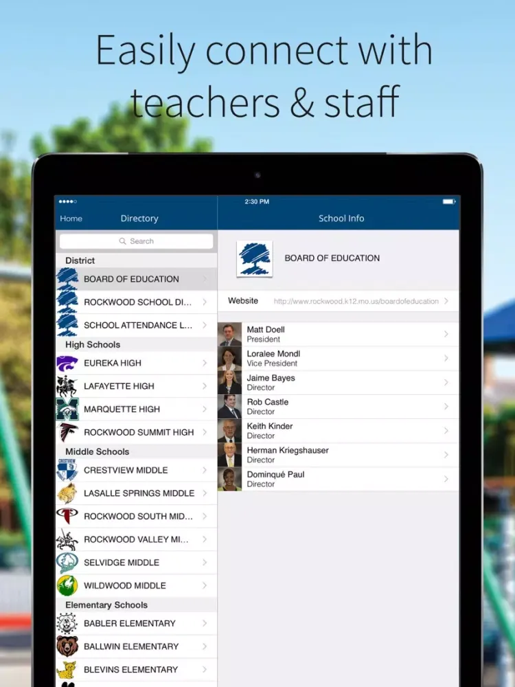 Zrzuty ekranu Rockwood School District iPad 