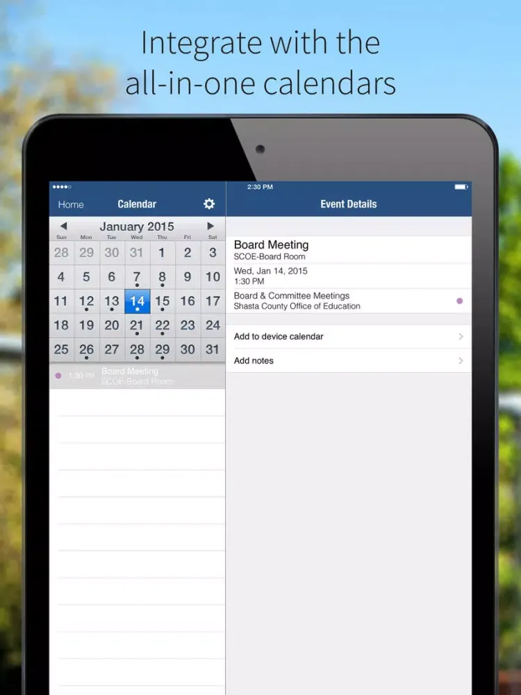 Shasta COE iPad  Ekran Görüntüleri