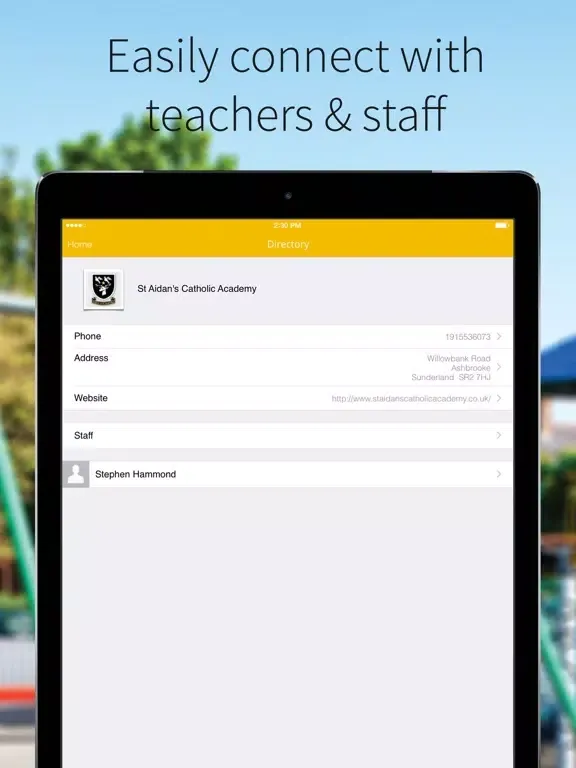 Tangkapan skrin St Aidan's Catholic Academy iPad 
