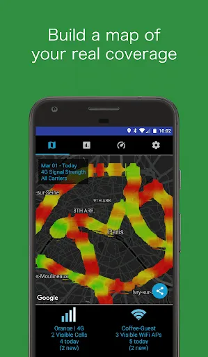 Coverage - Cell and WiFi Test Screenshots