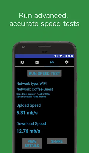Coverage - Cell and WiFi Test Screenshots