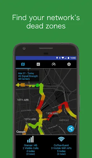 Coverage - Cell and WiFi Test Screenshots