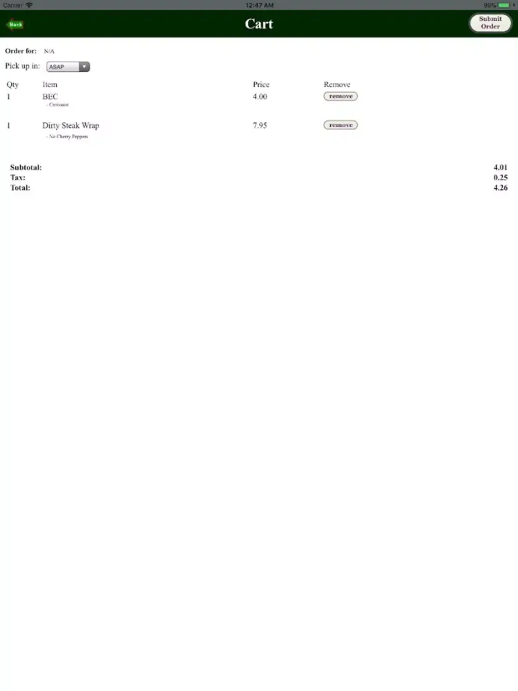 O'Neil's Sandwich & Coffee Bar iPad  سکرین شاٹس