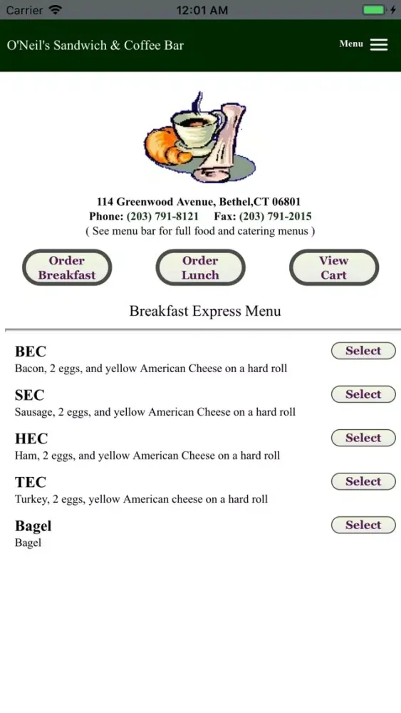 O'Neil's Sandwich & Coffee Bar سکرین شاٹس