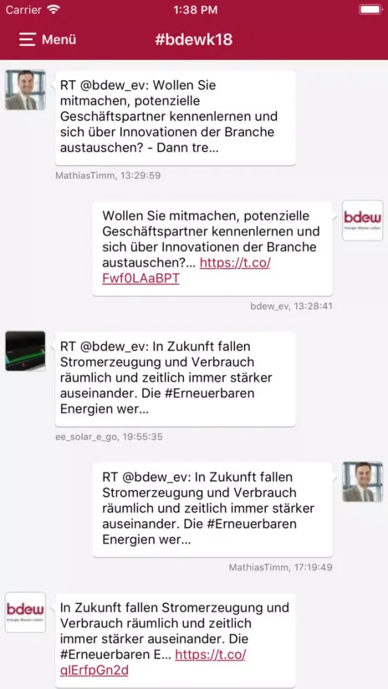 Captures d'écran de BDEW Kongress 2018