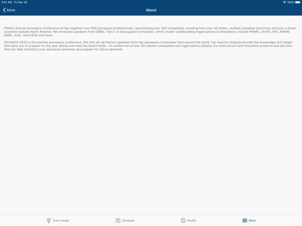 Скриншоты PNAA Connect 2020 iPad 