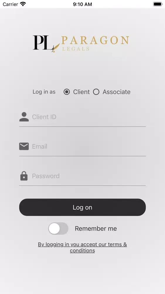 Captures d'écran de Paragon Legals Portal