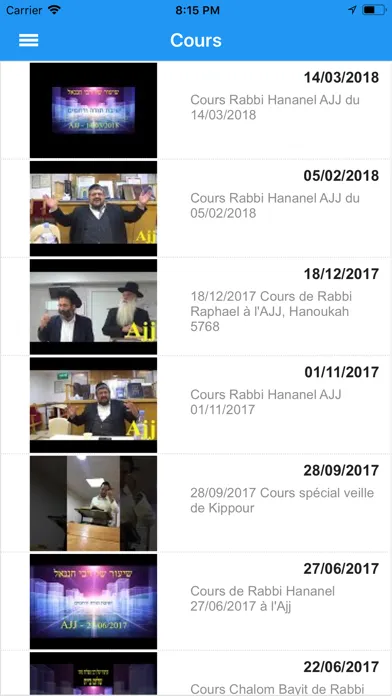Capturas de tela do AJJ