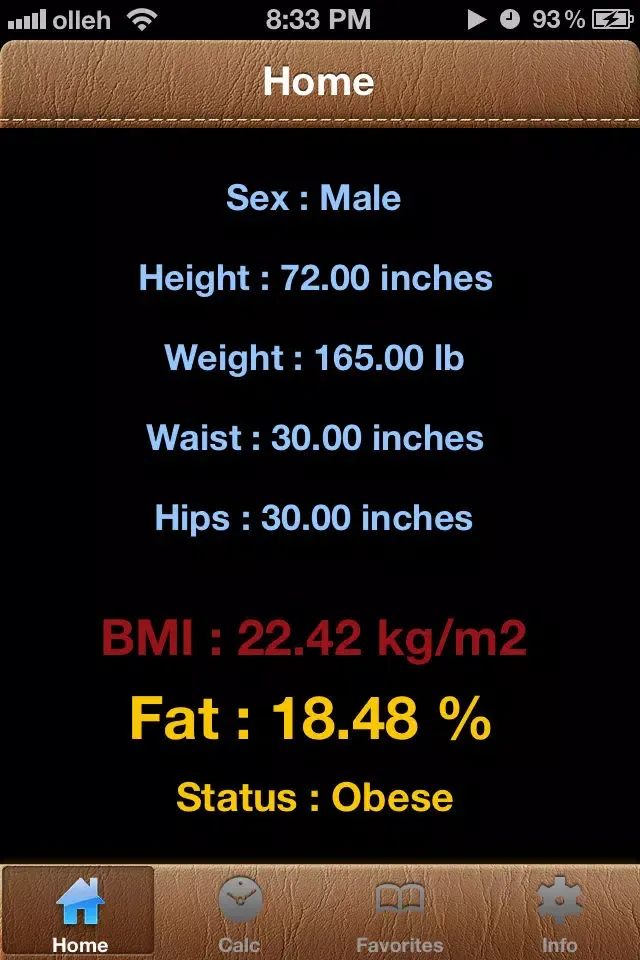 Captures d'écran de BodyFat Calorie Calculator FREE