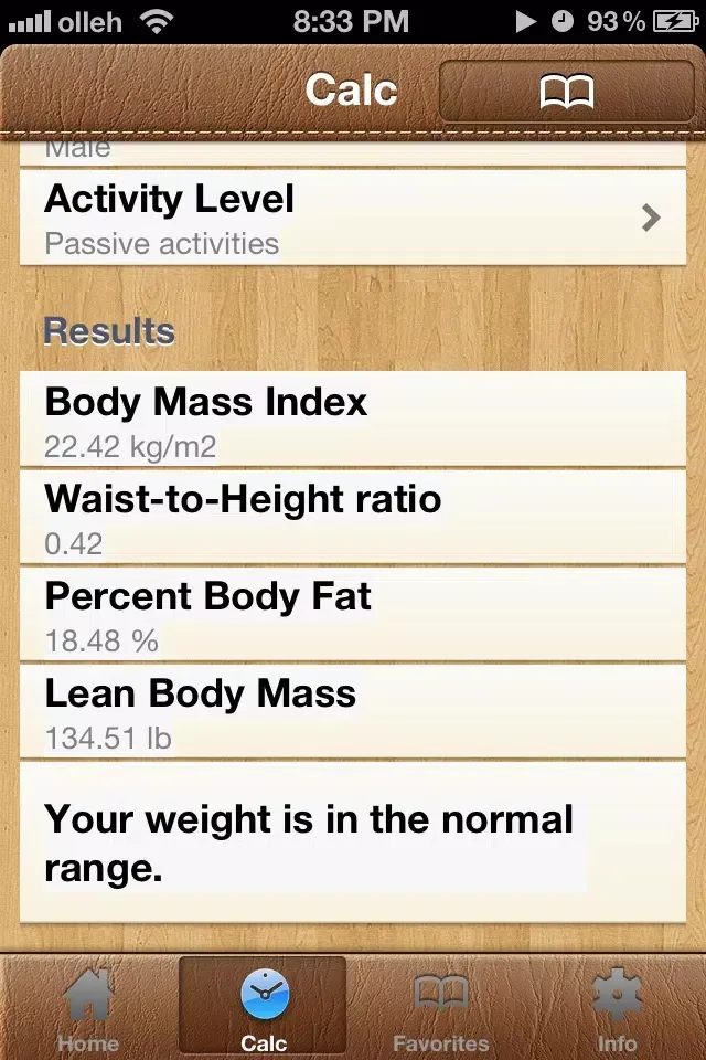 Captures d'écran de BodyFat Calorie Calculator FREE