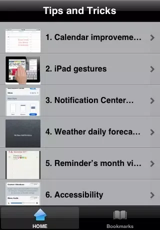 Tips and tricks for iOS 5 FREE应用截图