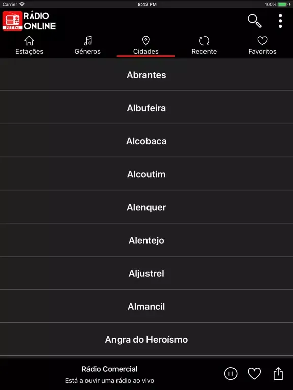 ภาพหน้าจอของ Radio Online Portugal iPad 