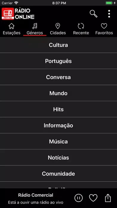 ภาพหน้าจอของ Radio Online Portugal