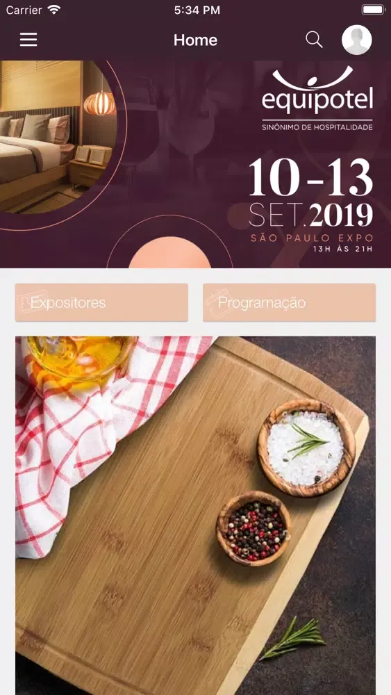 Capturas de tela do Equipotel 2019