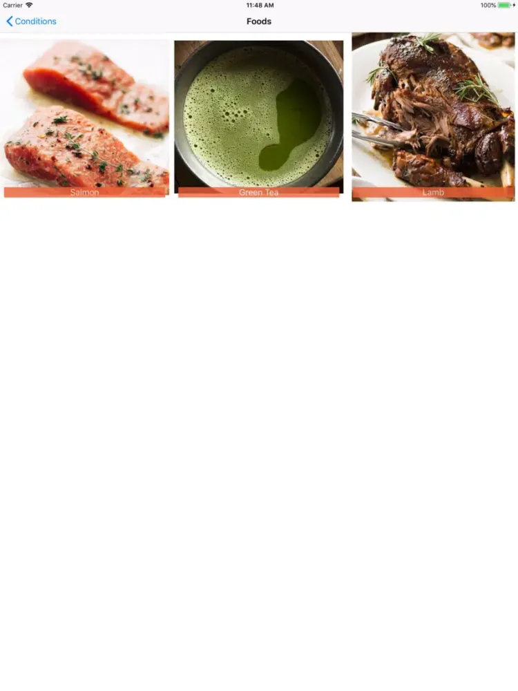 Capturas de tela do Food Medicine iPad 