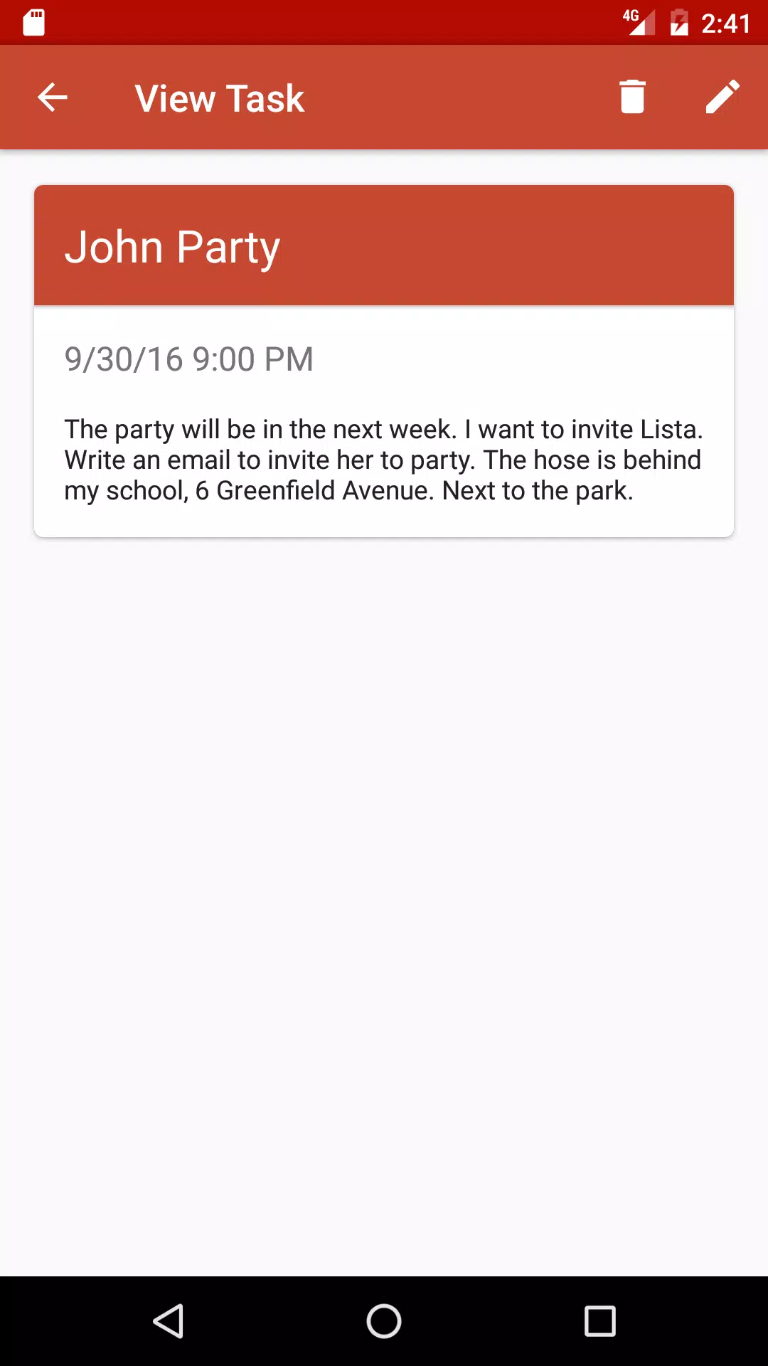 Fire Todo List Screenshots